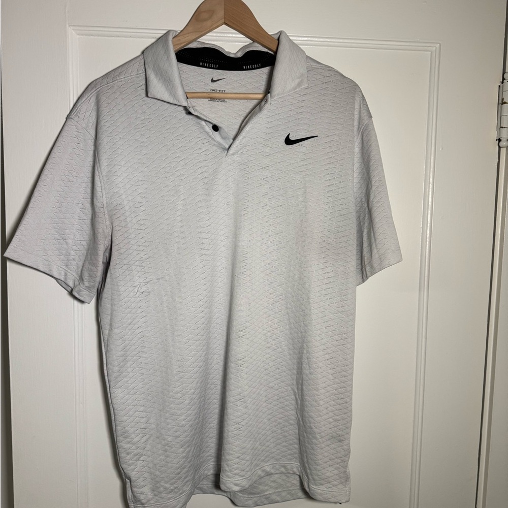Nike Dri Fit Men's Light Grey Golf Polo Shirt